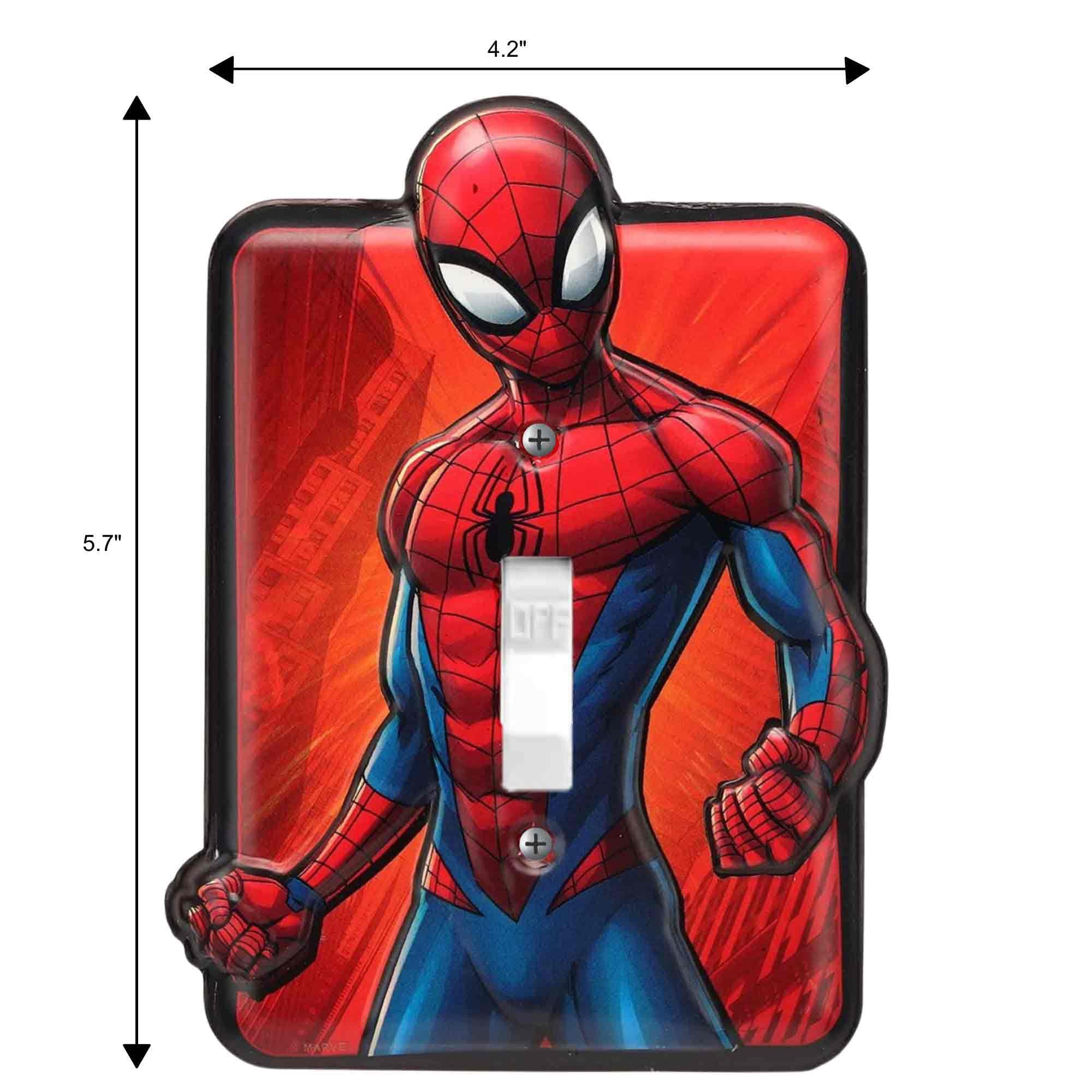 Open Road Brands Marvel Spider-Man Embossed Metal Light Switch Open Road Brands Marvel Spider-Man Embossed Metal Light Switch